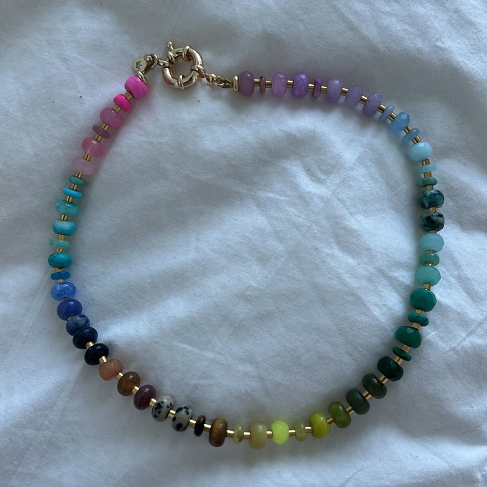 Colorful, 15” Gemstone Necklace - Picture 4 of 8